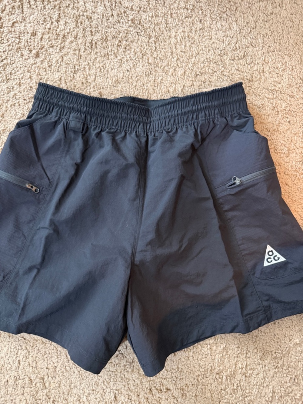Nike Black ACG Elastic Waist Shorts with Zip Pockets